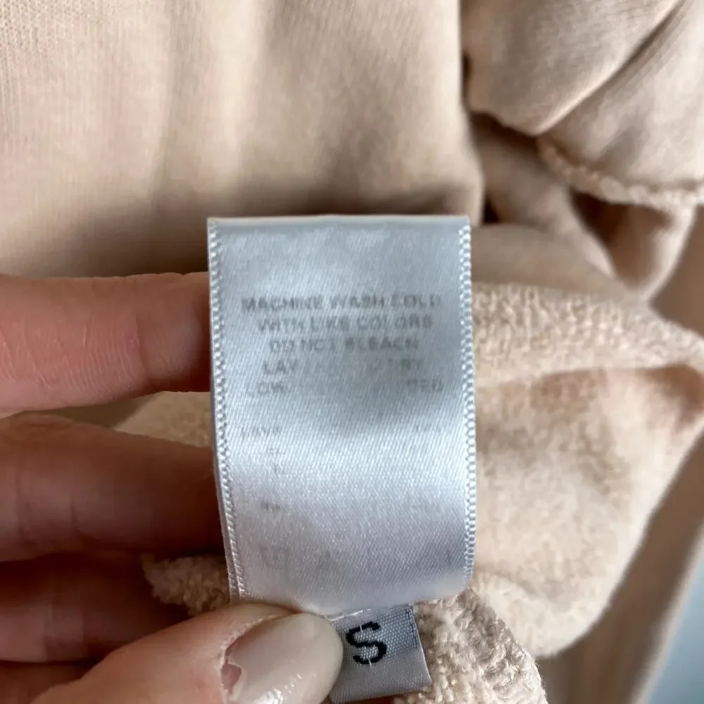 Nation LTD Ruffle Trim Hooded Sweatshirt in Light Pink Small - Picture 6 of 7